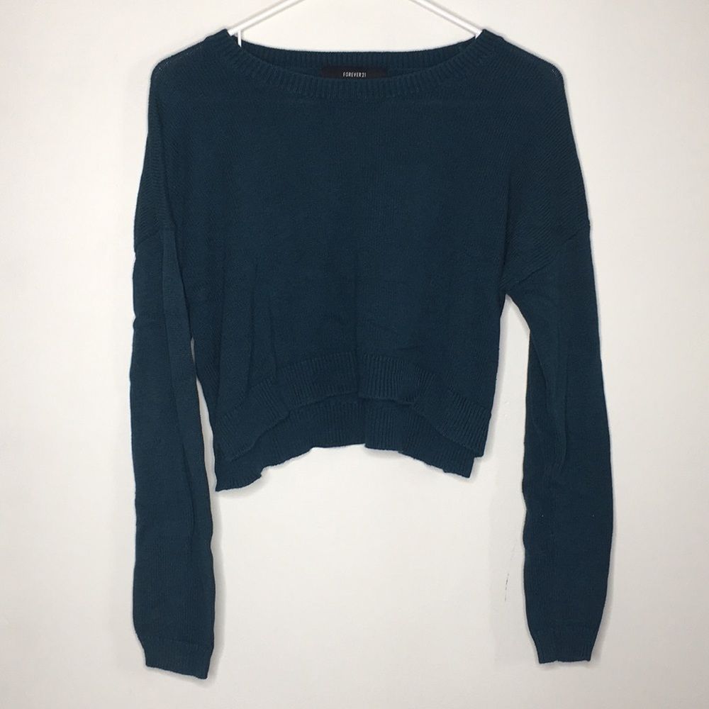 Hunter Green crop sweater